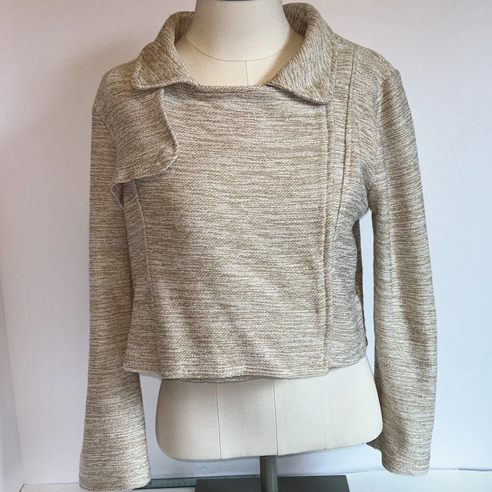 Dolan Left Coast Collection Cotton Sand-tone Long Sleeve Crop Jacket Women’s S - Picture 13 of 14